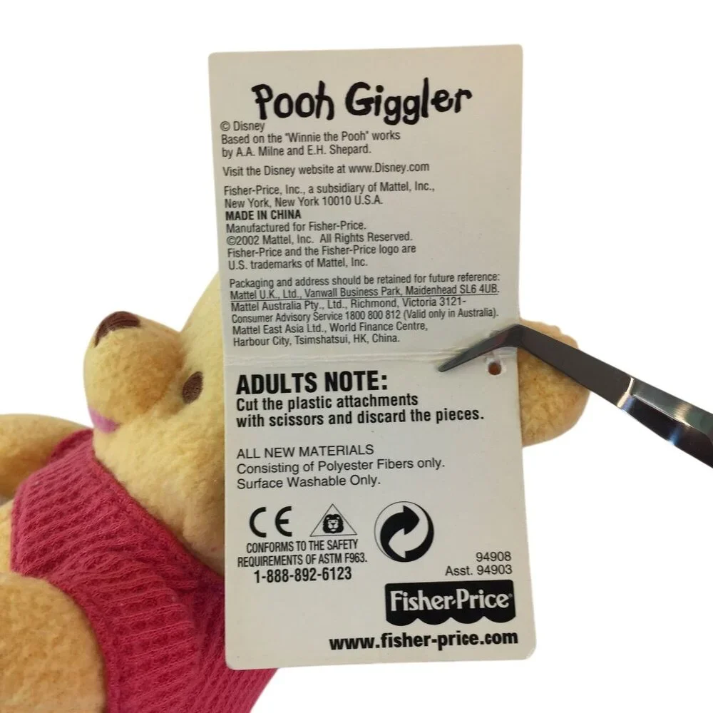 Vintage Fisher Price‎ Disney Pooh Giggler Plush 6